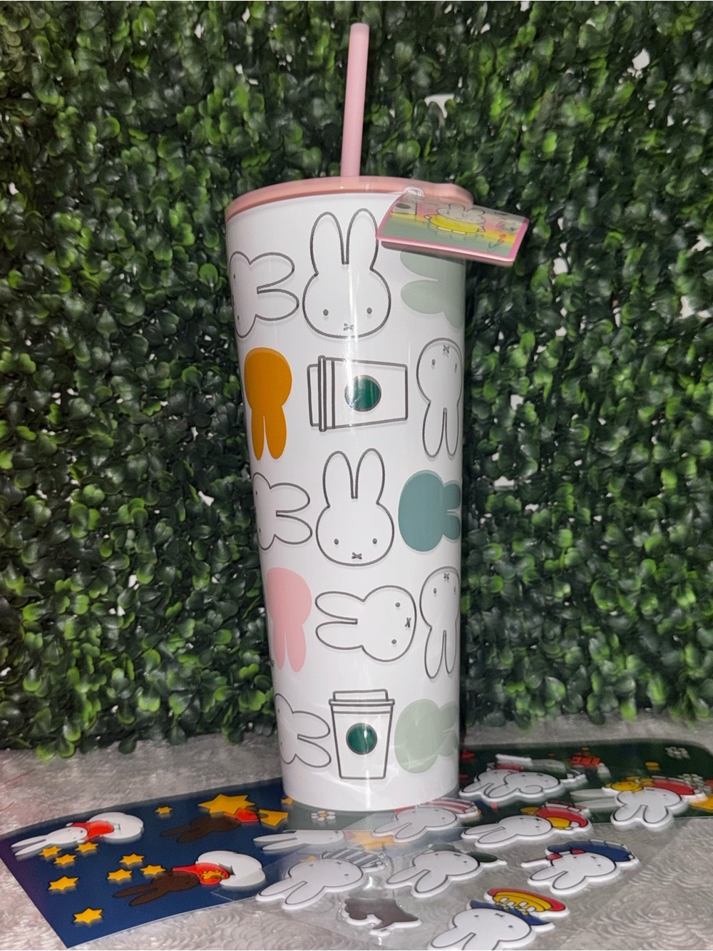 2026 Starbucks Miffy Pink Stainless S Cold Drink Tumbler with Miffy Stickers